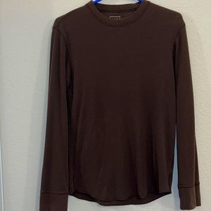 GAP brown waffle-knit crewneck longsleeve shirt. Size-S. TTS. Perfect co…